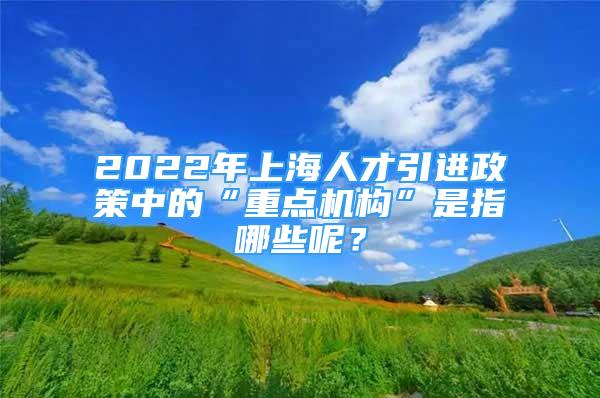 2022年上海人才引进政策中的“重点机构”是指哪些呢？