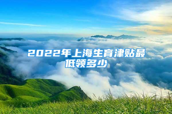 2022年上海生育津贴最低领多少
