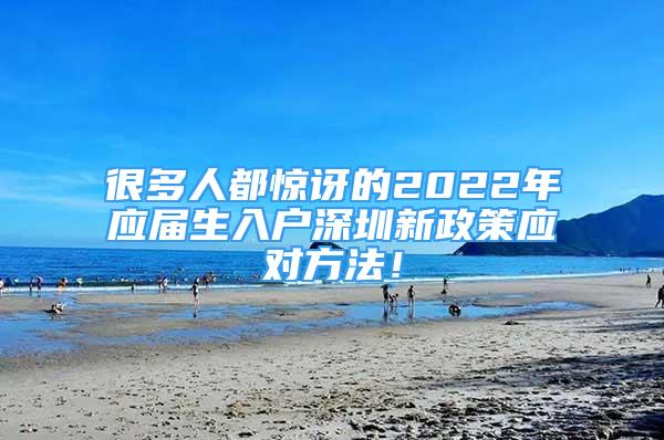 很多人都惊讶的2022年应届生入户深圳新政策应对方法！