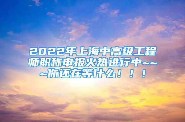 2022年上海中高级工程师职称申报火热进行中~~~你还在等什么！！！
