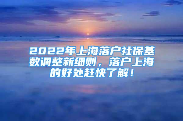 2022年上海落户社保基数调整新细则，落户上海的好处赶快了解！