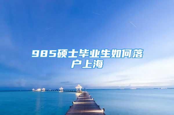 985硕士毕业生如何落户上海