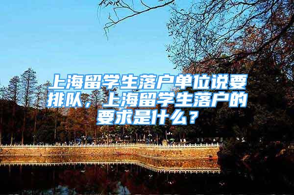 上海留学生落户单位说要排队，上海留学生落户的要求是什么？