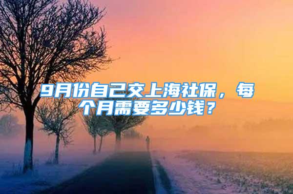 9月份自己交上海社保，每个月需要多少钱？