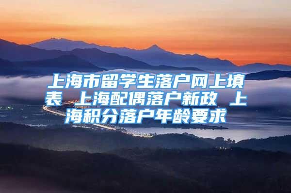 上海市留学生落户网上填表 上海配偶落户新政 上海积分落户年龄要求