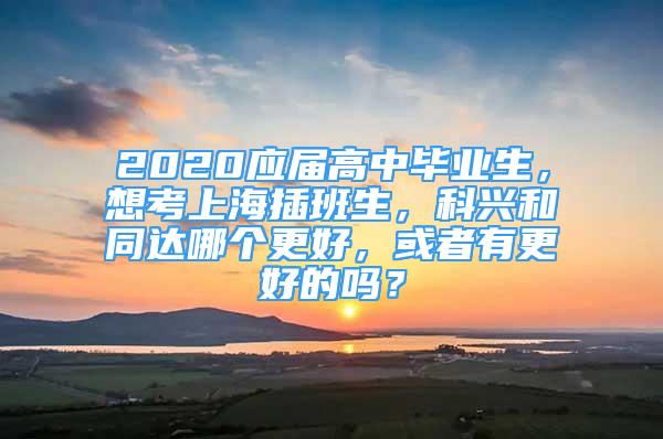 2020应届高中毕业生，想考上海插班生，科兴和同达哪个更好，或者有更好的吗？