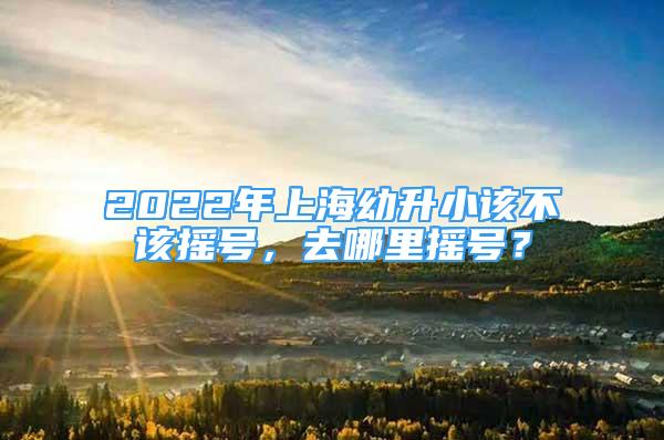 2022年上海幼升小该不该摇号，去哪里摇号？