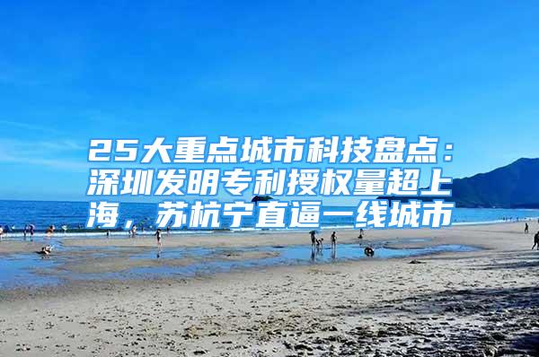 25大重点城市科技盘点：深圳发明专利授权量超上海，苏杭宁直逼一线城市