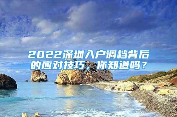 2022深圳入户调档背后的应对技巧，你知道吗？