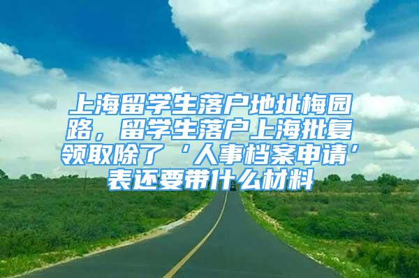 上海留学生落户地址梅园路，留学生落户上海批复领取除了‘人事档案申请’表还要带什么材料