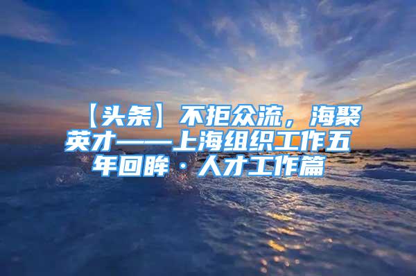 【头条】不拒众流，海聚英才——上海组织工作五年回眸·人才工作篇