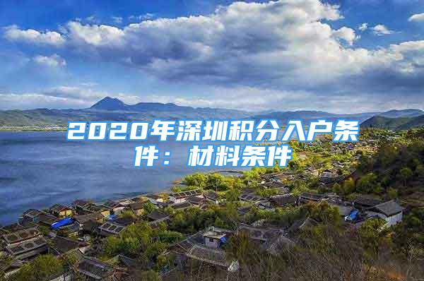 2020年深圳积分入户条件：材料条件