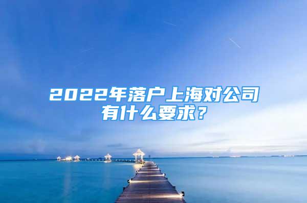 2022年落户上海对公司有什么要求？