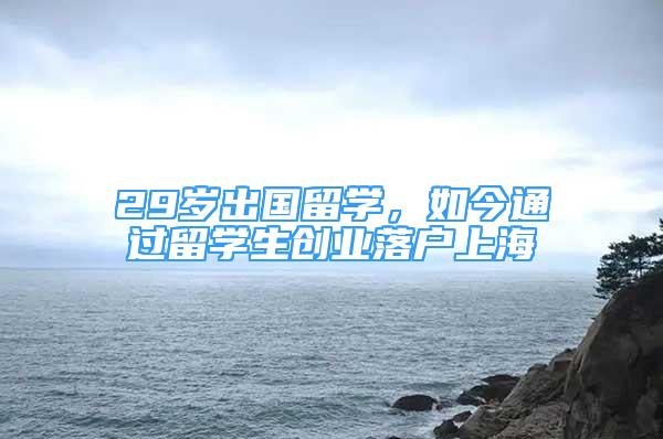 29岁出国留学，如今通过留学生创业落户上海