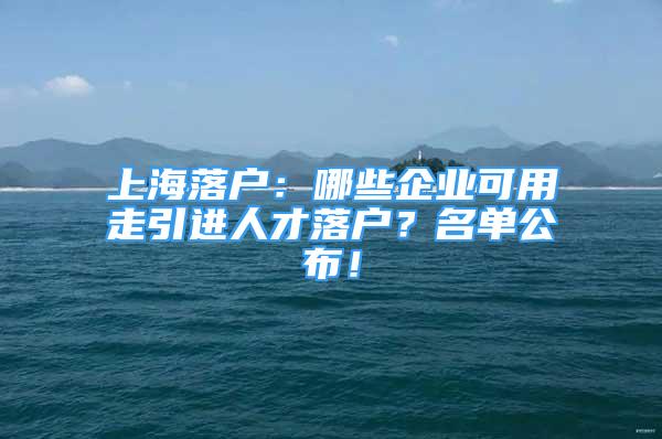 上海落户：哪些企业可用走引进人才落户？名单公布！