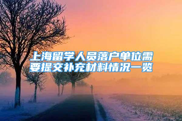 上海留学人员落户单位需要提交补充材料情况一览
