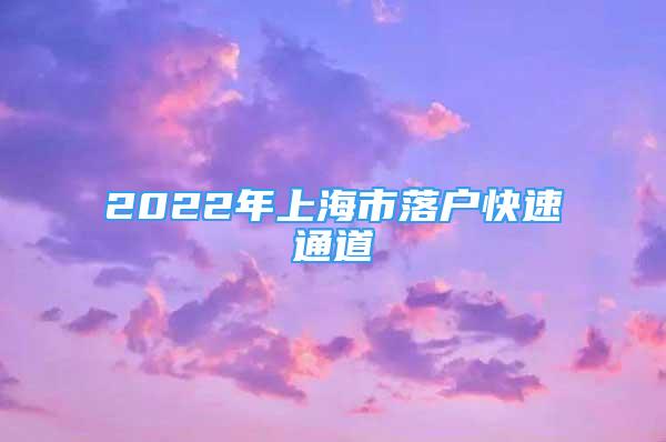 2022年上海市落户快速通道