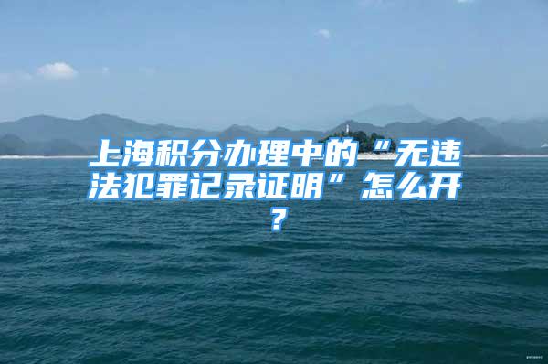 上海积分办理中的“无违法犯罪记录证明”怎么开？