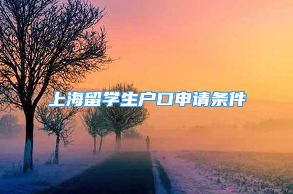 上海留学生户口申请条件