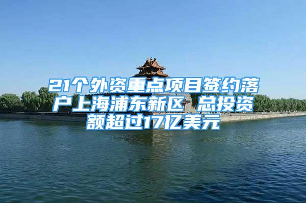 21个外资重点项目签约落户上海浦东新区 总投资额超过17亿美元