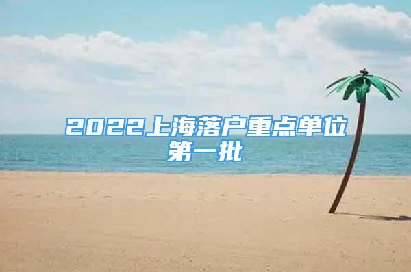 2022上海落户重点单位第一批