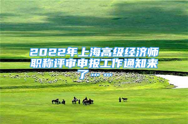 2022年上海高级经济师职称评审申报工作通知来了……