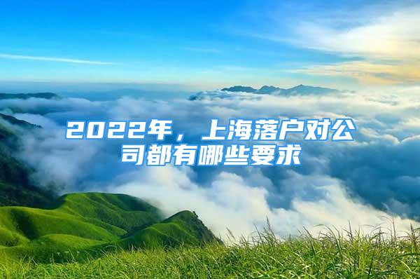 2022年，上海落户对公司都有哪些要求