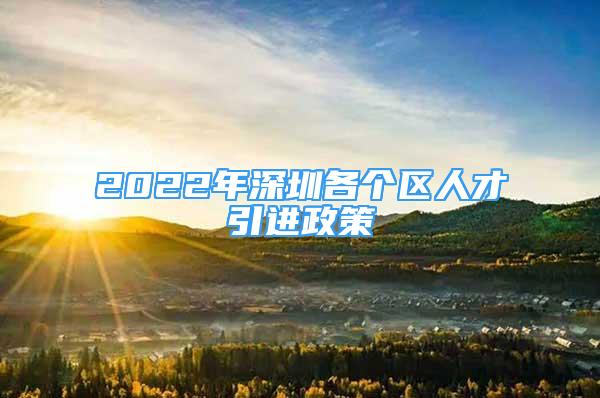 2022年深圳各个区人才引进政策