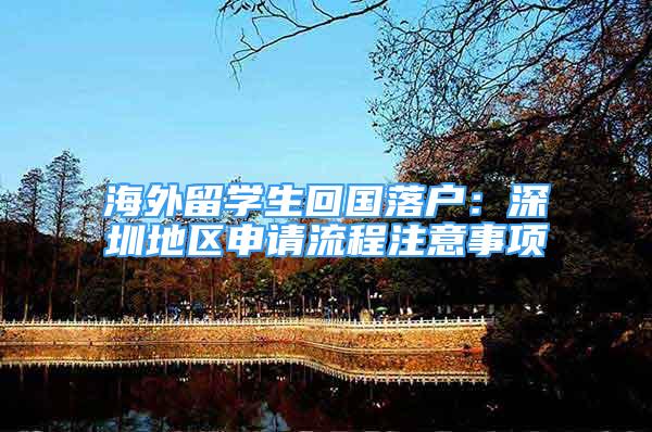 海外留学生回国落户：深圳地区申请流程注意事项
