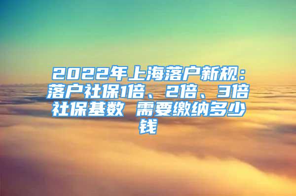 2022年上海落户新规：落户社保1倍、2倍、3倍社保基数 需要缴纳多少钱