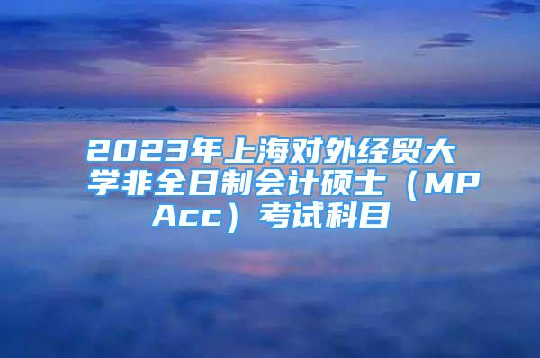 2023年上海对外经贸大学非全日制会计硕士（MPAcc）考试科目