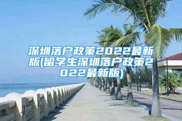 深圳落户政策2022最新版(留学生深圳落户政策2022最新版)