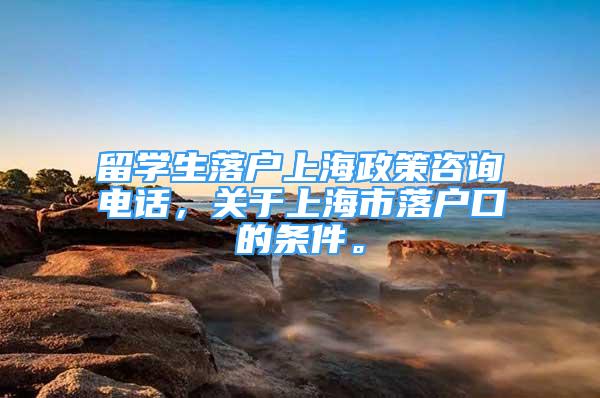 留学生落户上海政策咨询电话，关于上海市落户口的条件。