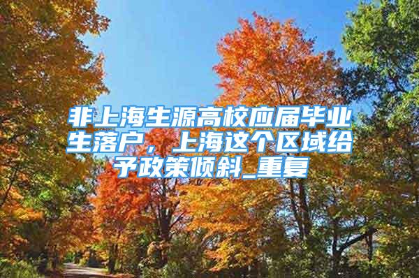 非上海生源高校应届毕业生落户，上海这个区域给予政策倾斜_重复