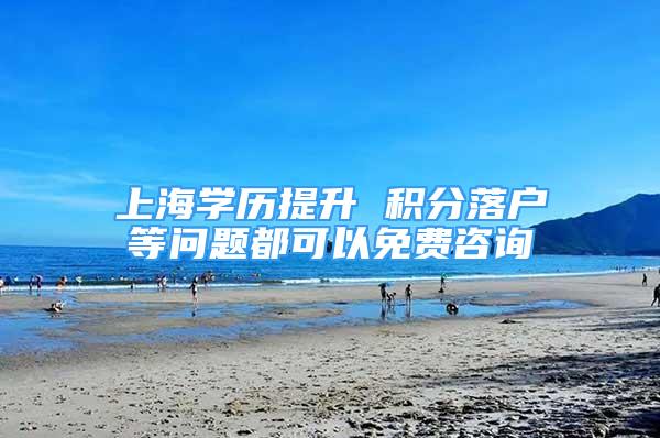 上海学历提升 积分落户等问题都可以免费咨询