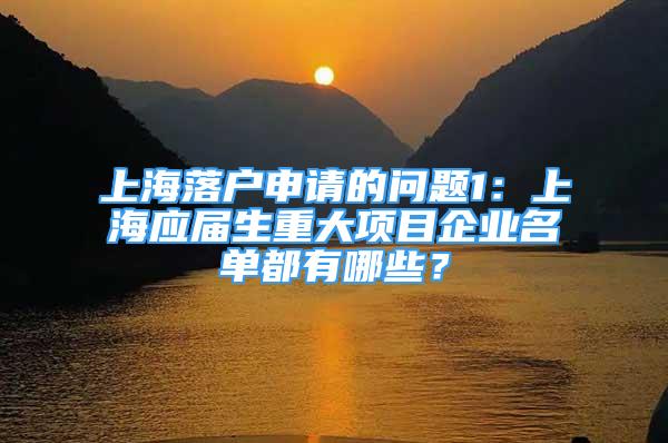 上海落户申请的问题1：上海应届生重大项目企业名单都有哪些？
