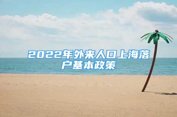 2022年外来人口上海落户基本政策