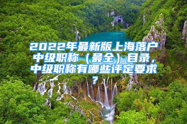 2022年最新版上海落户中级职称（最全）目录，中级职称有哪些评定要求？