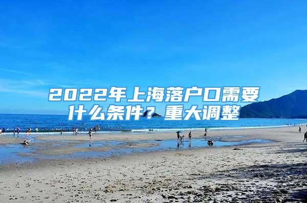 2022年上海落户口需要什么条件？重大调整