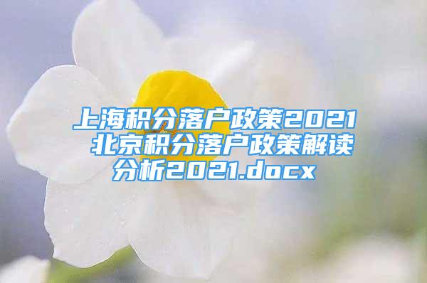 上海积分落户政策2021 北京积分落户政策解读分析2021.docx