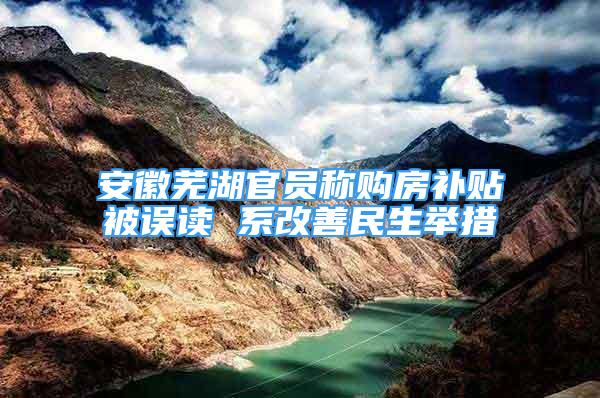 安徽芜湖官员称购房补贴被误读 系改善民生举措