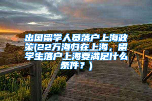 出国留学人员落户上海政策(22万海归在上海，留学生落户上海要满足什么条件？)