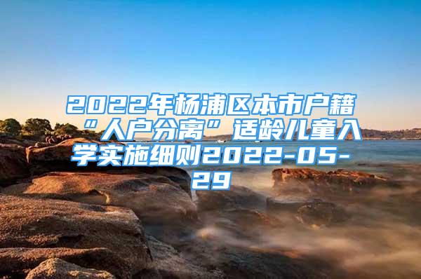 2022年杨浦区本市户籍“人户分离”适龄儿童入学实施细则2022-05-29