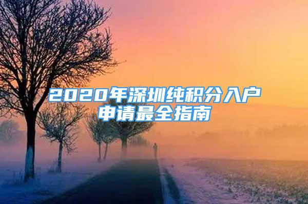 2020年深圳纯积分入户申请最全指南