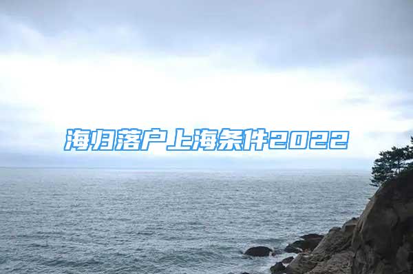 海归落户上海条件2022