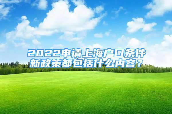 2022申请上海户口条件新政策都包括什么内容？