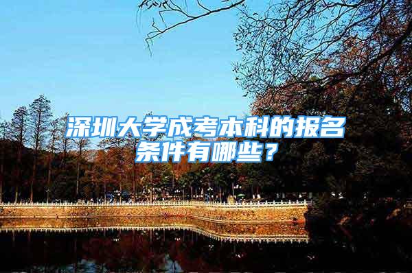 深圳大学成考本科的报名条件有哪些？
