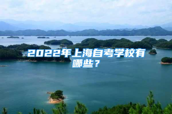 2022年上海自考学校有哪些？