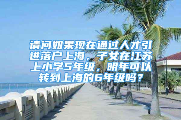 请问如果现在通过人才引进落户上海，子女在江苏上小学5年级，明年可以转到上海的6年级吗？