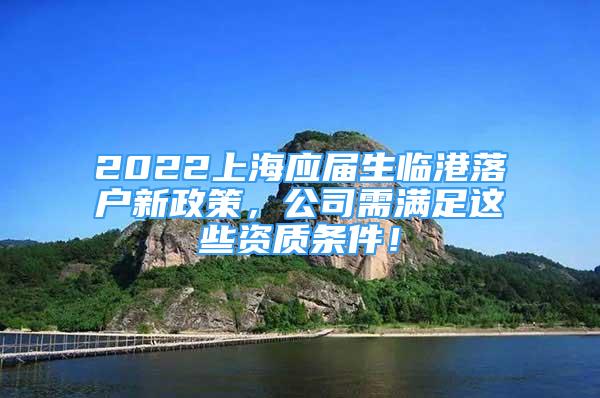 2022上海应届生临港落户新政策，公司需满足这些资质条件！